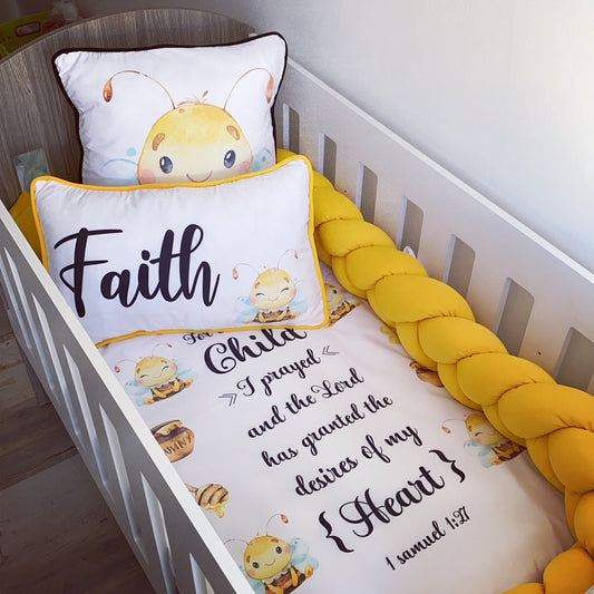 Cot Bedding - Yellow Bee Set 01