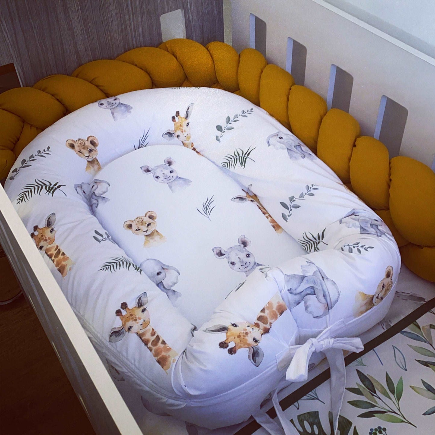 Cot Bedding - Mustard Safari Set 02