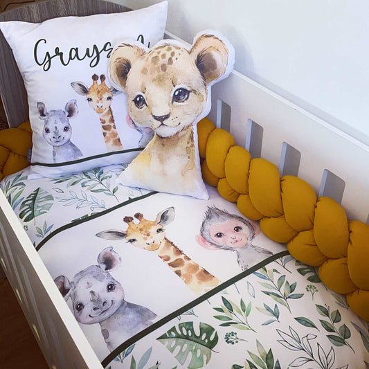 Cot Bedding - Mustard Safari Set 02