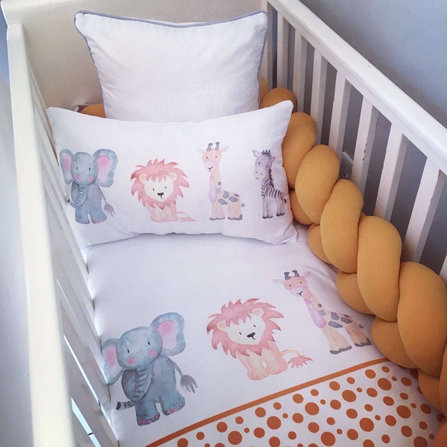 Cot Bedding - Mustard Safari Set 03