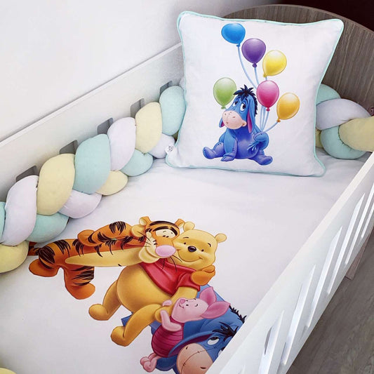 Cot Bedding - Mint Winnie the Pooh Set 01