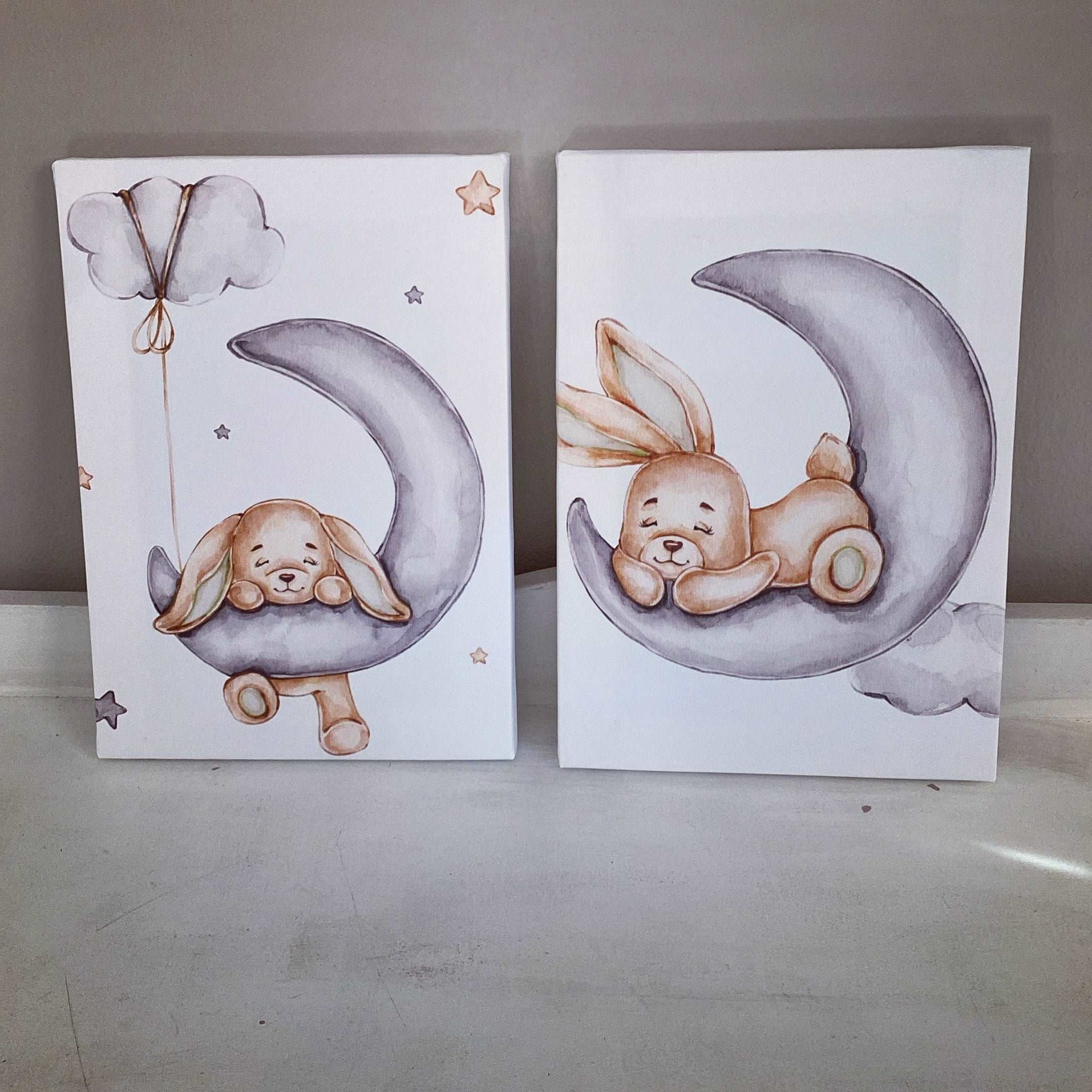 Cot Bedding - Grey Bunny Set 01