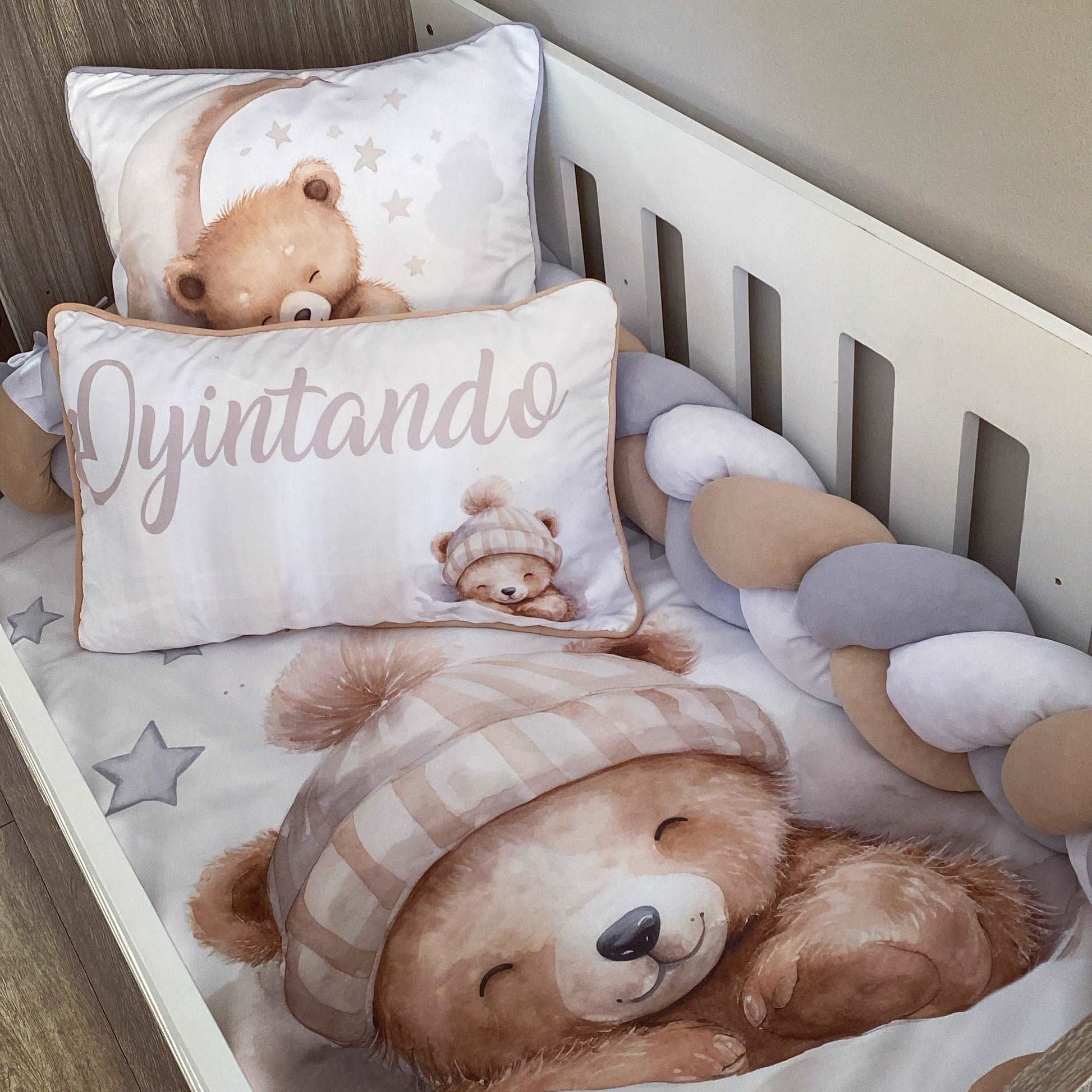 Cot Bedding - Grey Bear Set 02