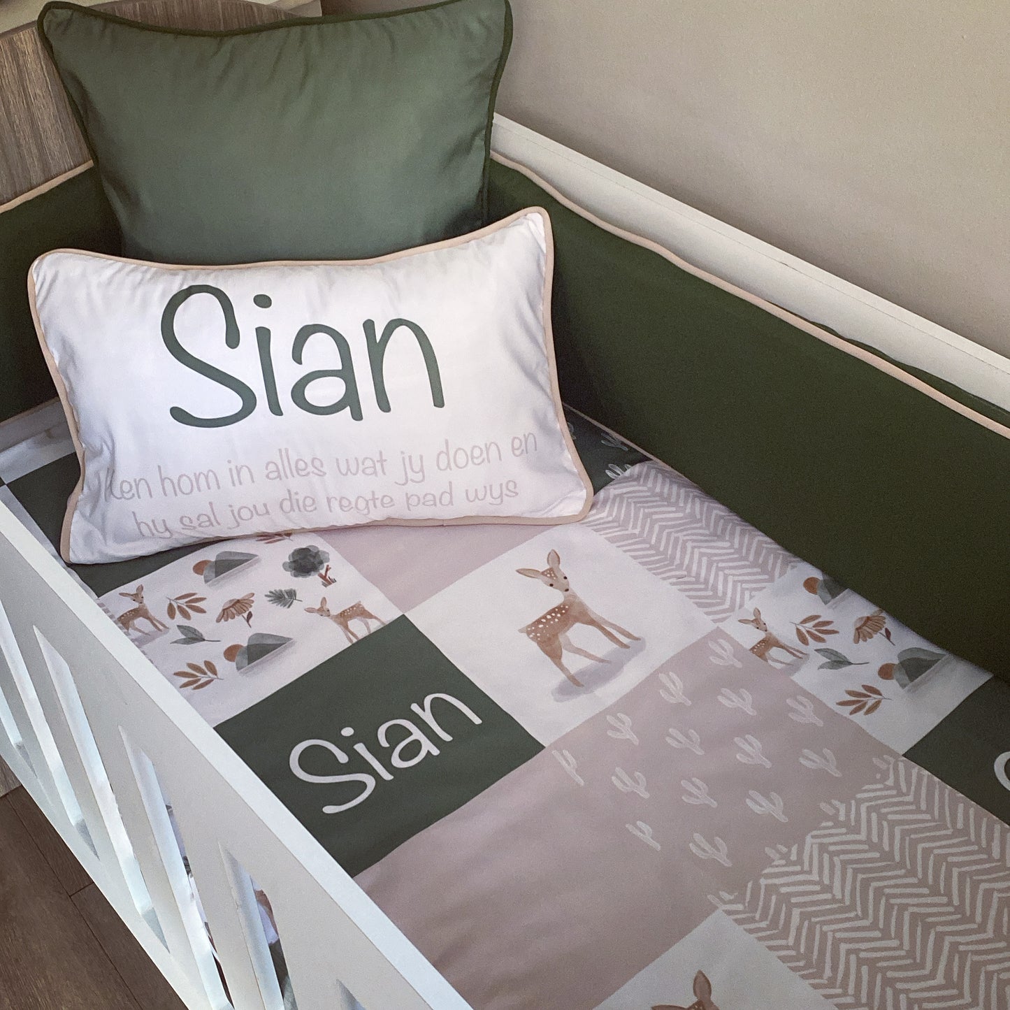 Cot Bedding - Sage Woodlands Set 01