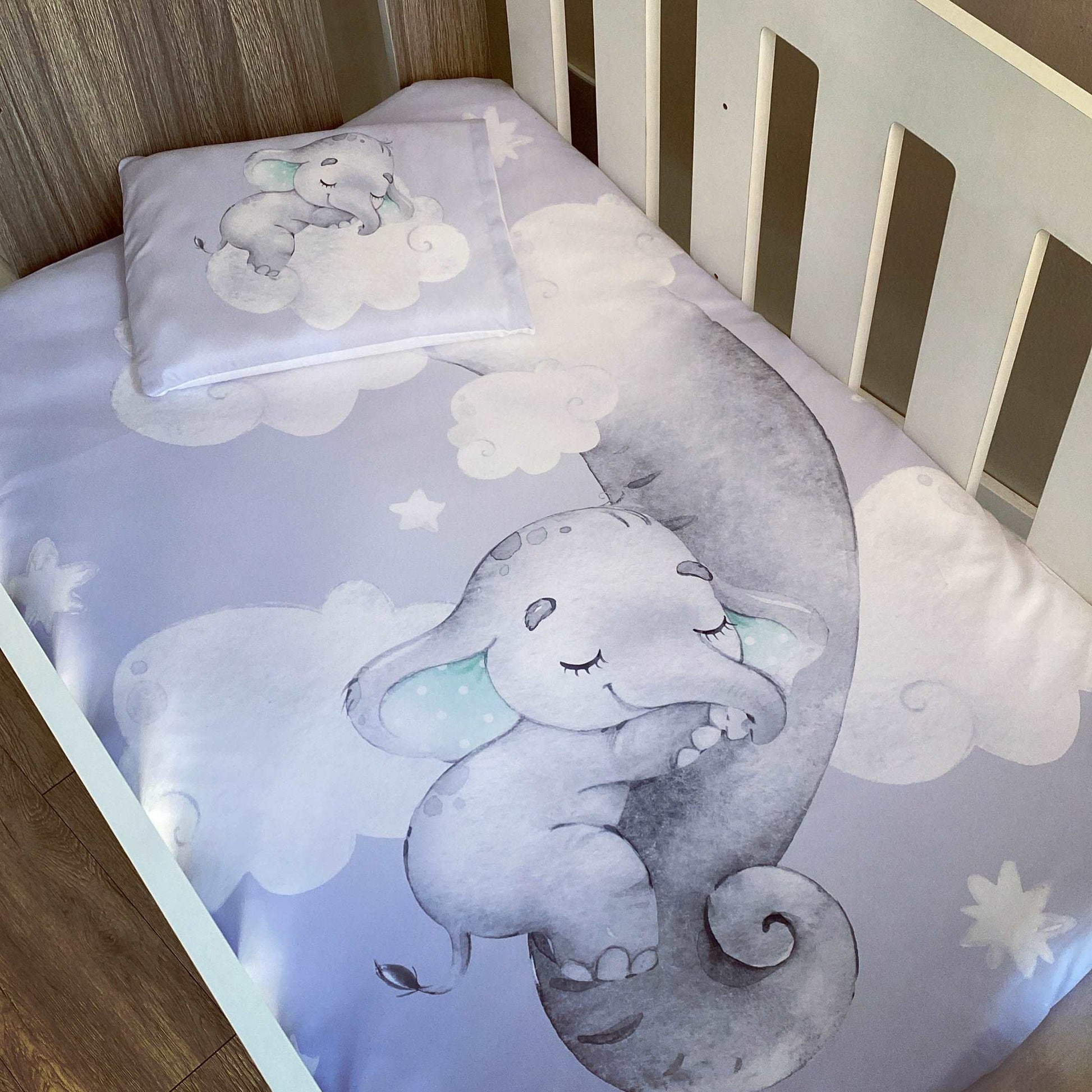 Cot Bedding - Grey Elephant Set 02