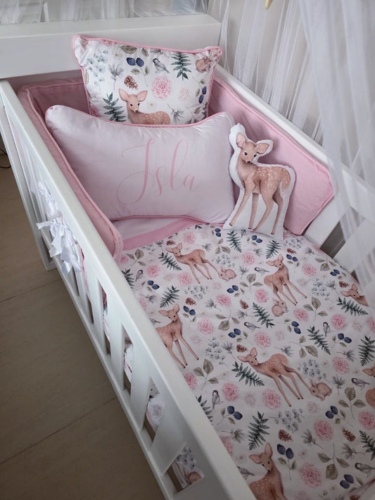 Cot Bedding - Pink Deer Set 05