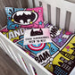 Cot Bedding - Pink Superhero Set 01