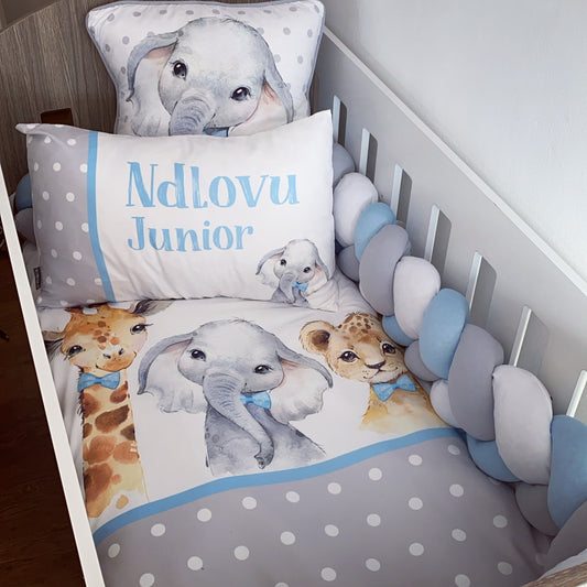 Cot Bedding - Blue Safari Set 05