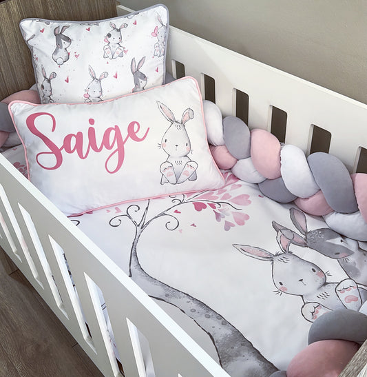 Cot Bedding - Pink Bunny Set 17