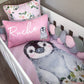 Cot Bedding - Pink Penguin Set 07