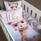 Cot Bedding - Coral Llama Set 01