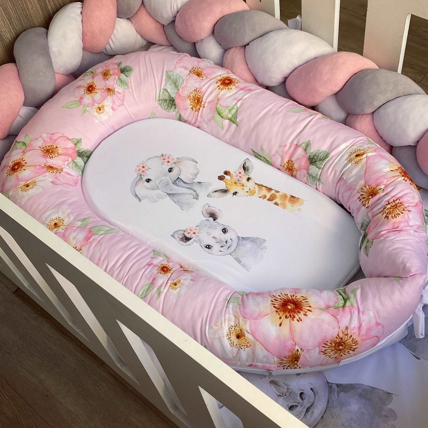 Cot Bedding - Pink Safari Set 01