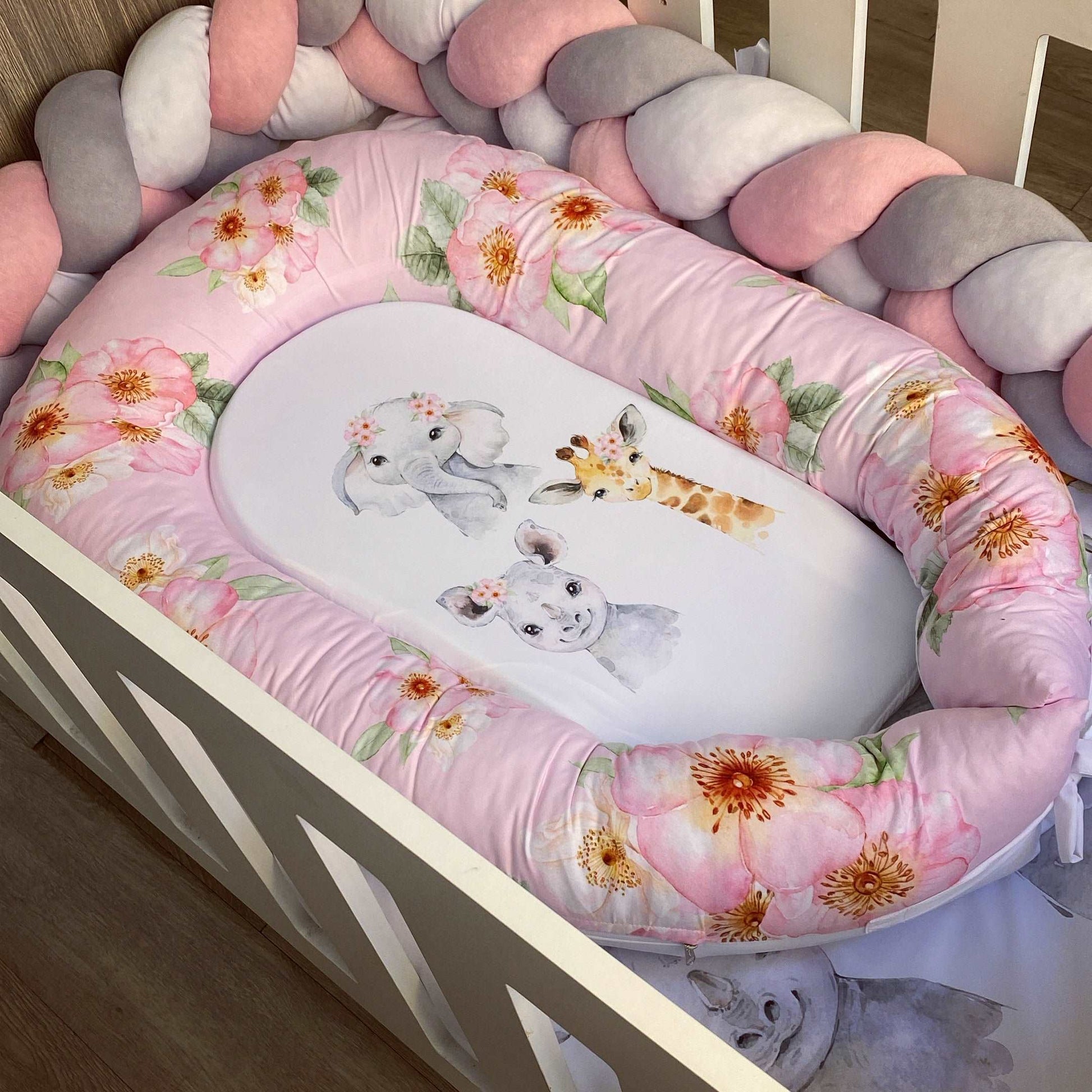 Cot Bedding - Pink Safari Set 01