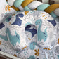 Cot Bedding - Blue Mustard Dinosaur Set 02