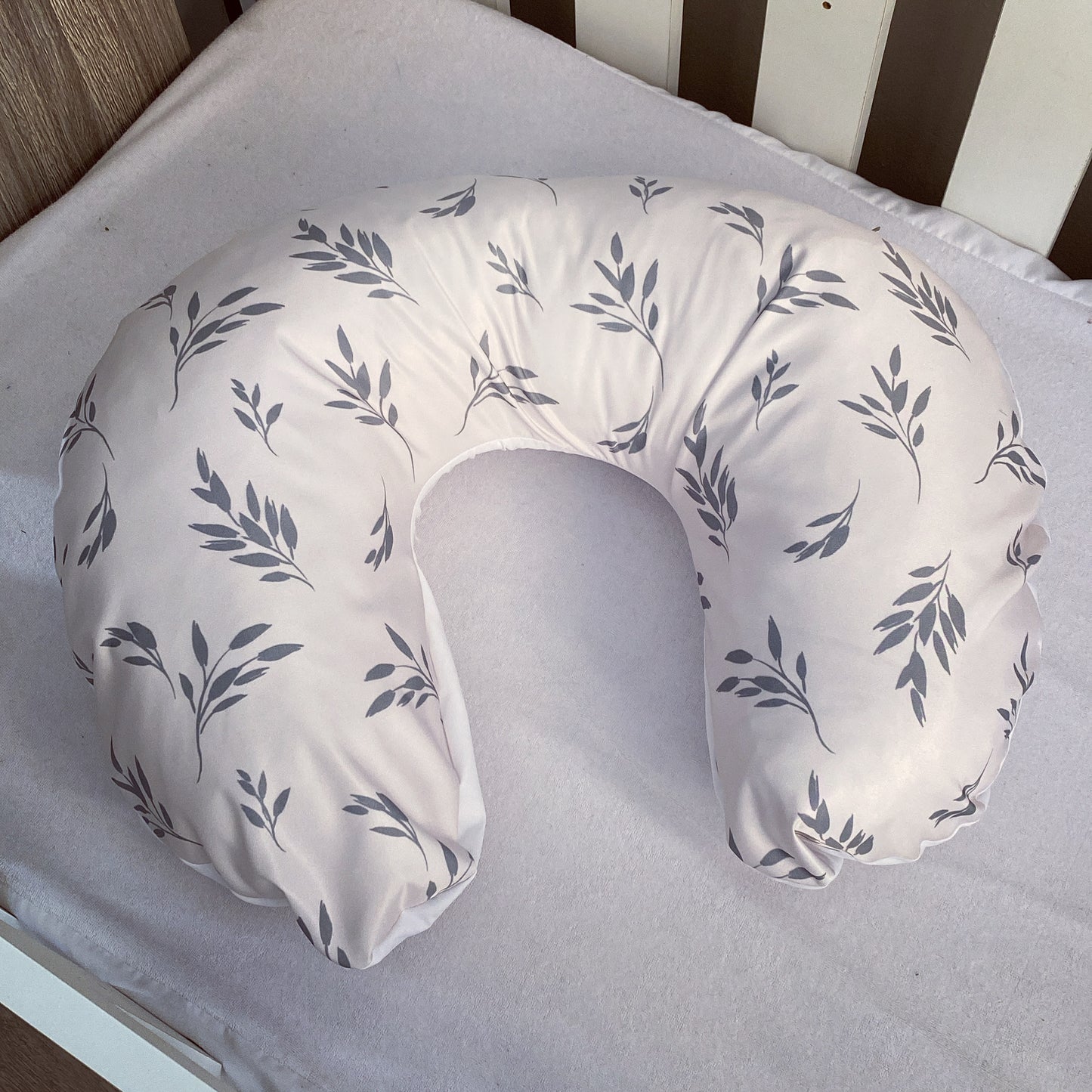 Cot Bedding - Aqua Leaves Set 01