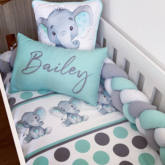 Cot Bedding - Blue Elephant Set 14