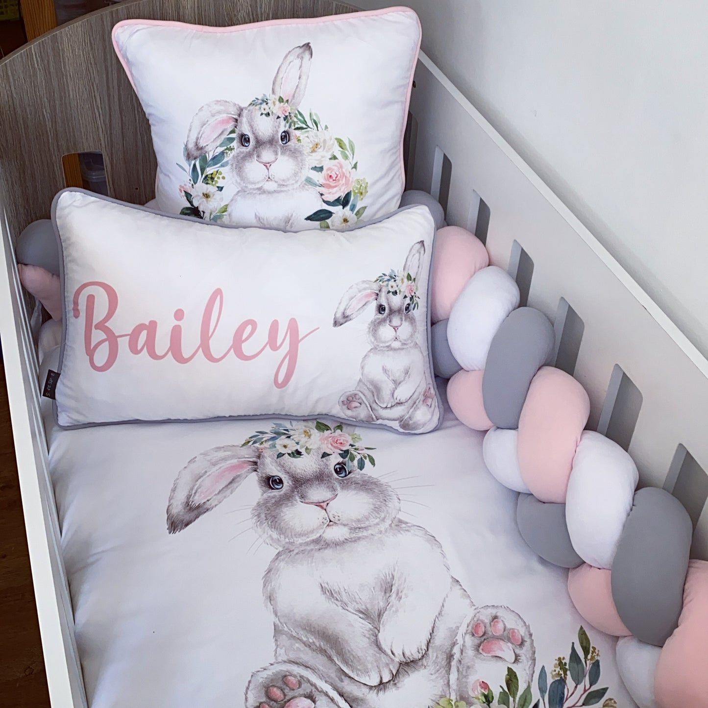 Cot Bedding - Pink Bunny Set 24