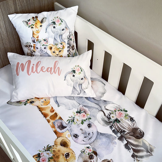 Cot Bedding - Pink Safari Set 18