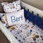 Cot Bedding - Dark Blue Construction Set 01