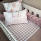 Cot Bedding - Check Flower Set 02 | All Nursery Sets | Baby Bedding Sets South Africa | Soft Spot Kids | South Africa