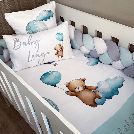 Cot Bedding - Up and Away Bear Set 01
