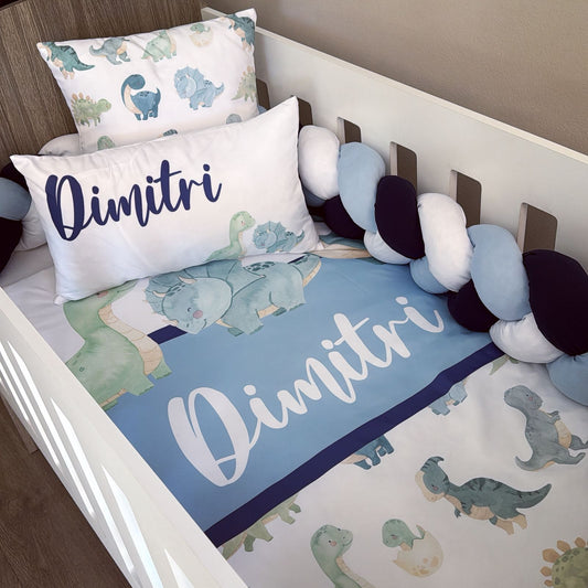 Cot Bedding - Blue Dinosaur Set 05