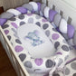 Cot Bedding - Purple Elephant Set 02