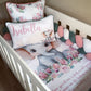 Cot Bedding - Pink Flower Elephant Set 04