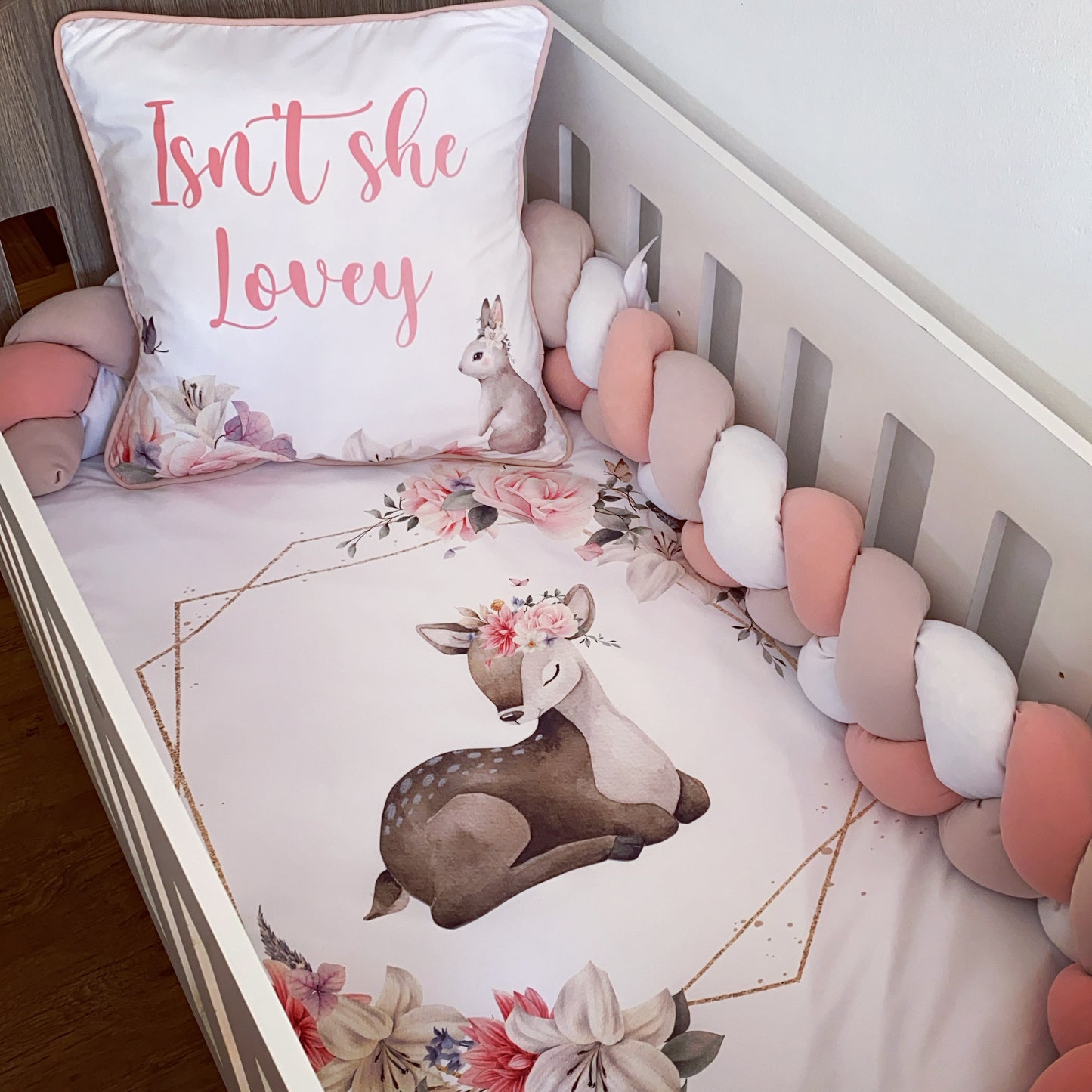 Cot Bedding - Pink Deer Set 04