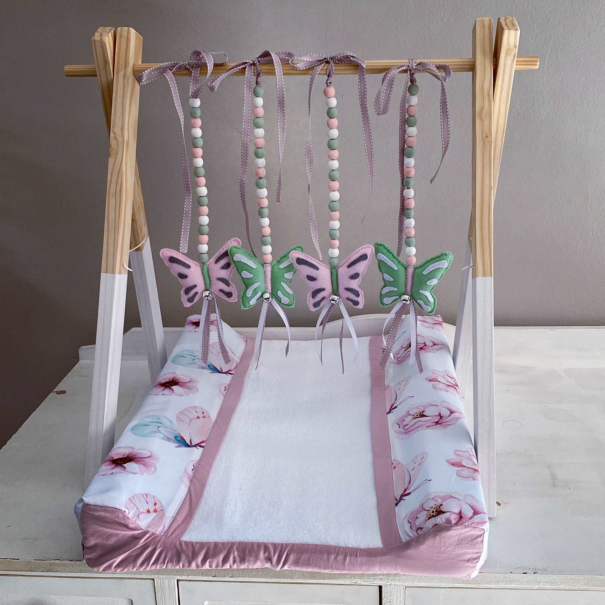 Cot Bedding - Pink Mint Butterfly Set 01