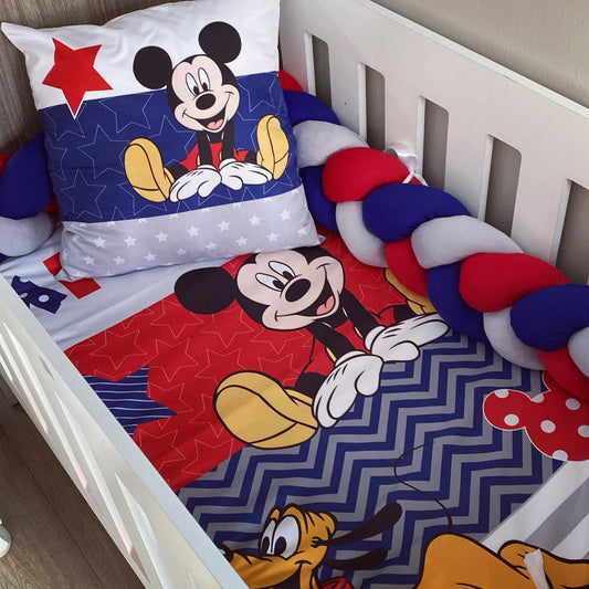 Cot Bedding - Red Mickey Mouse Set 01