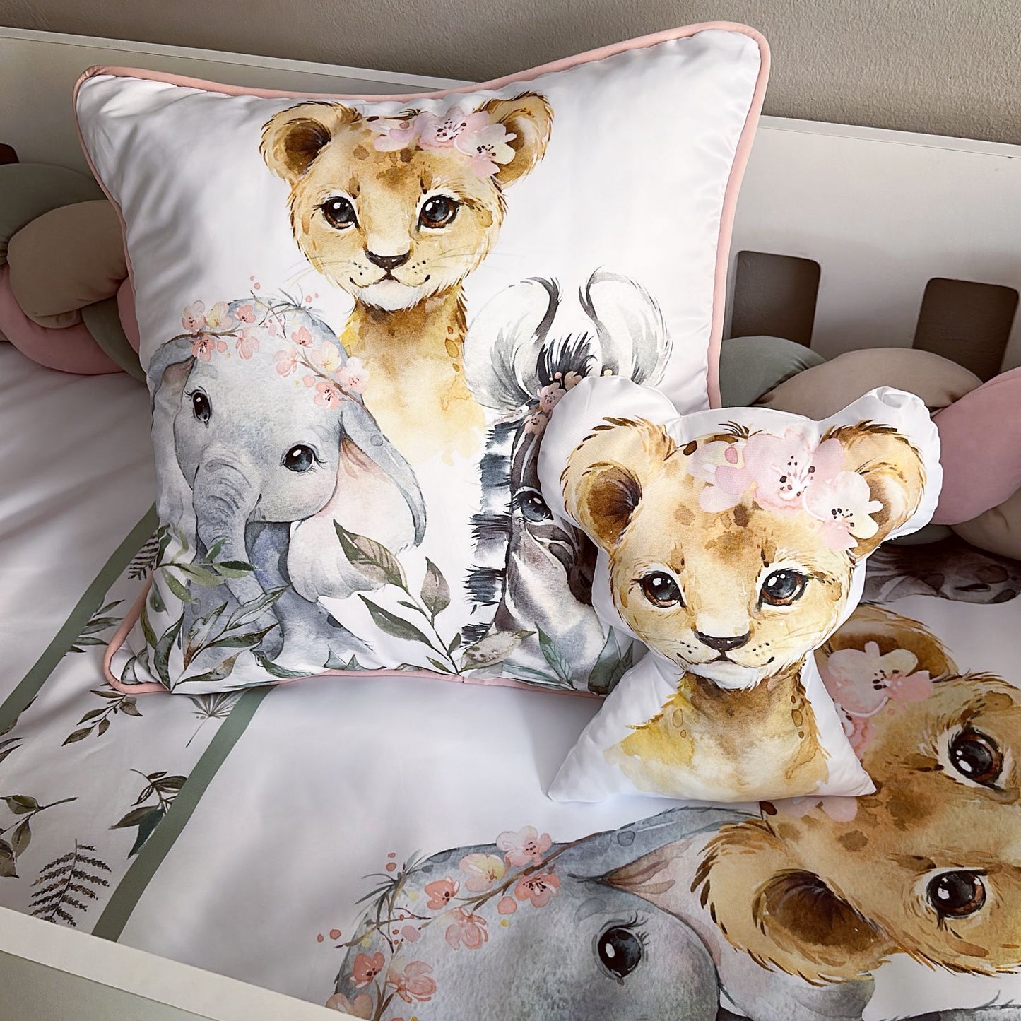Cot Bedding - Pink Safari Set 42