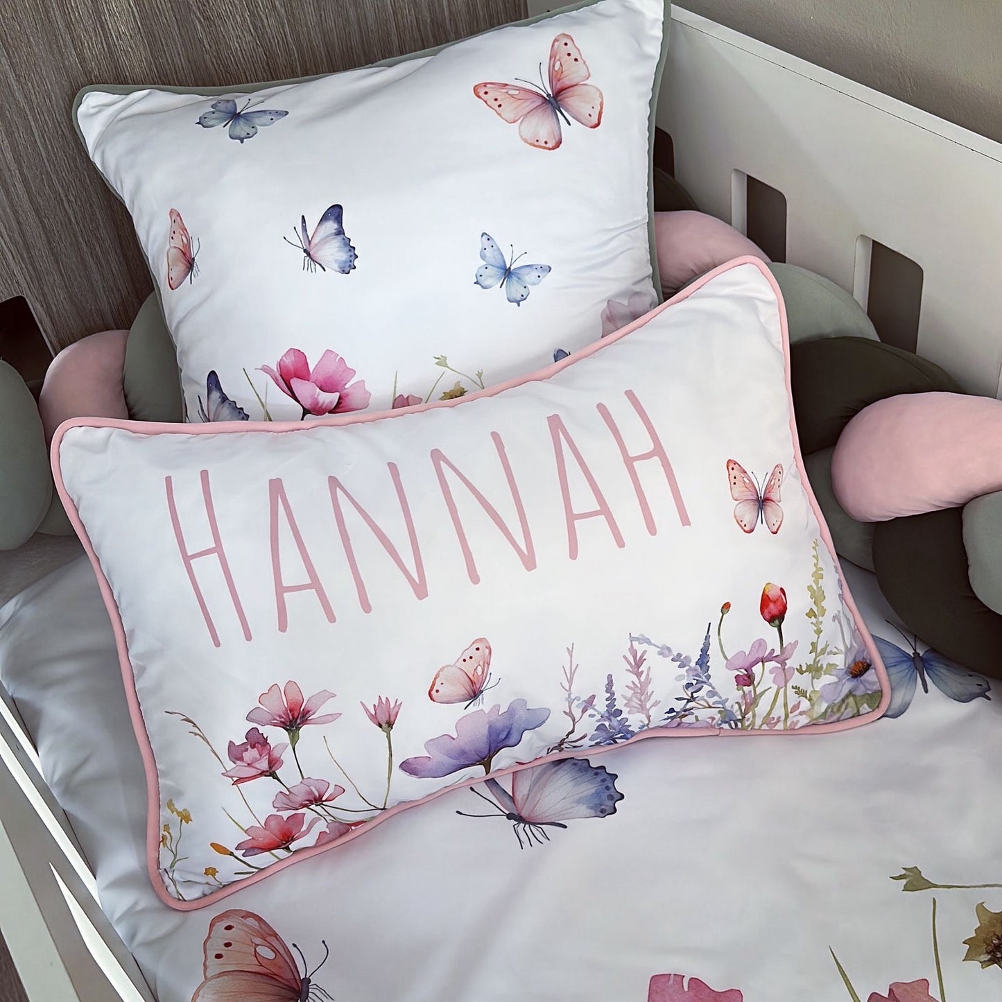Cot Bedding - Pink Flower Set 09