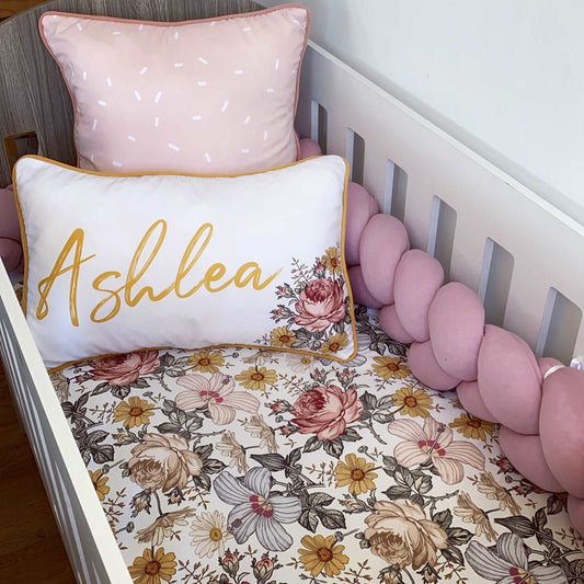 Cot Bedding - Boho Floral Set 01
