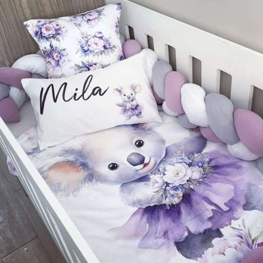 Cot Bedding - Purple Koala Set 01