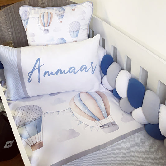 Cot Bedding - Blue Hot Air Balloon Set 01