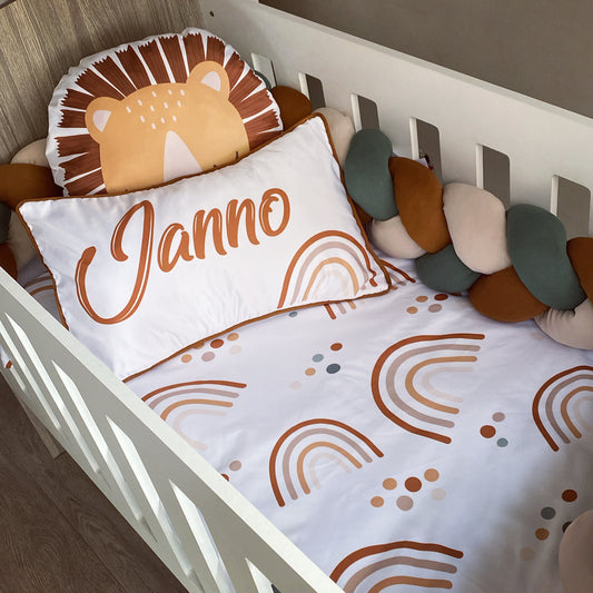 Cot Bedding - Boho Lion Rainbow Set 02