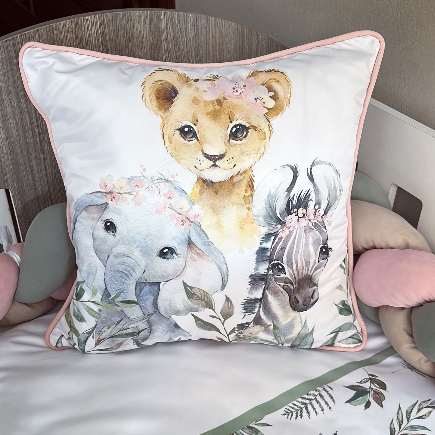 Cot Bedding - Pink Safari Set 42