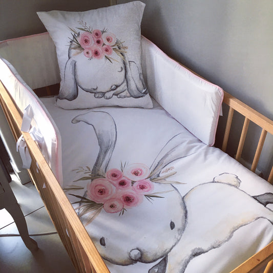 Cot Bedding - Flower Bunny Set 04