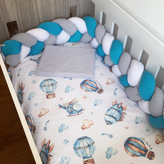 Cot Bedding - Blue Plane Set 09