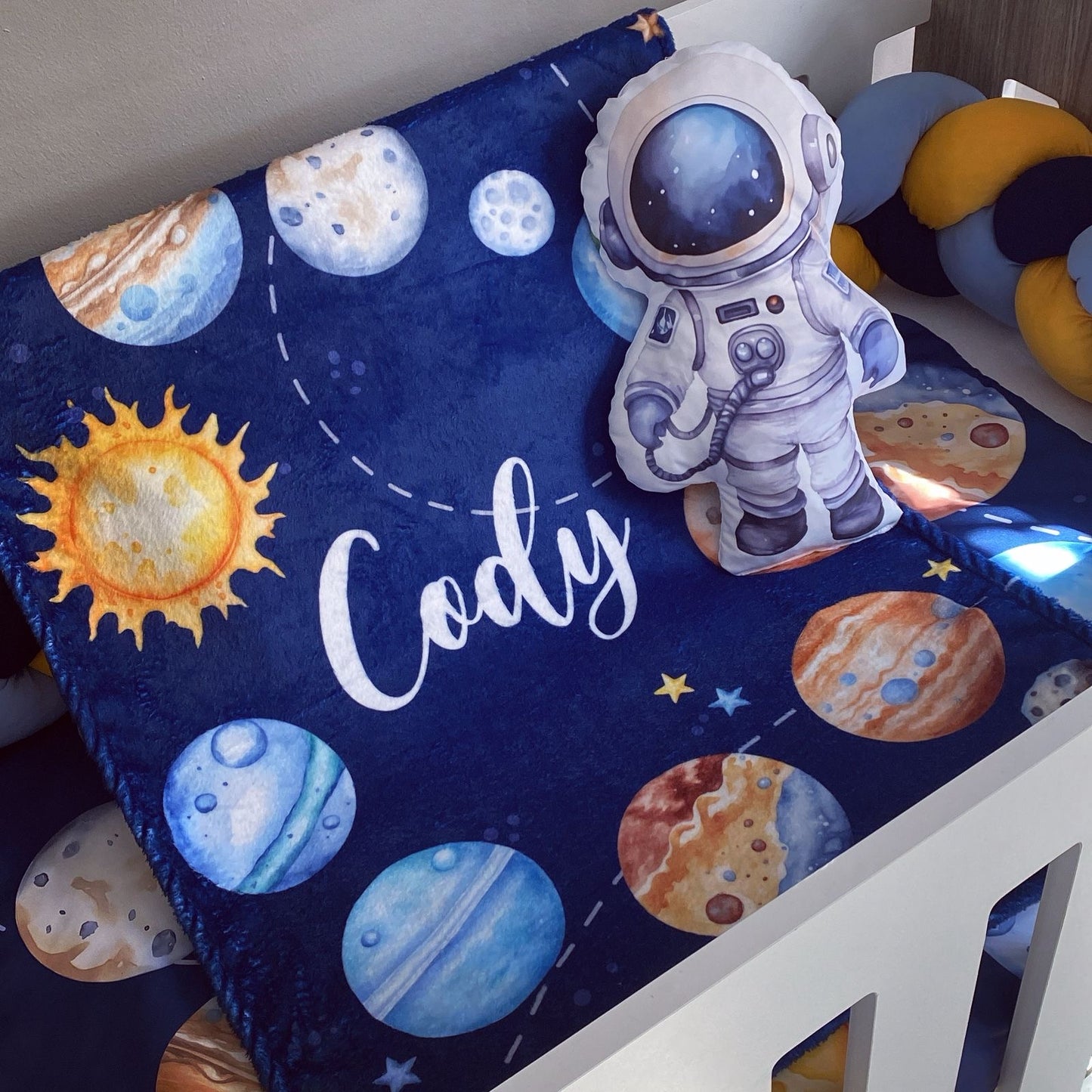 Cot Bedding - Blue Space Set 01