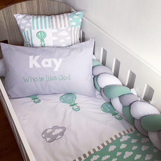 Cot Bedding - Sage Hot Air Balloon Set 01