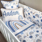Cot Bedding - Blue Rainbow 03