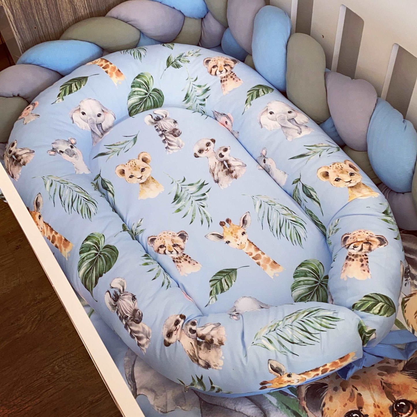 Cot Bedding - Blue Safari Set 2