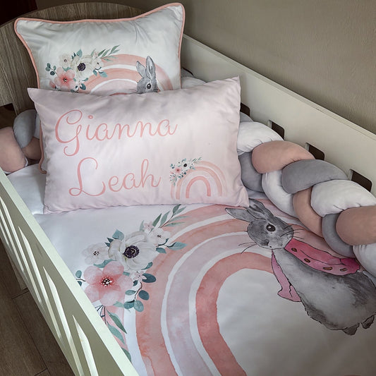 Cot Bedding - Pink Bunny Set 34
