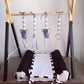 Cot Bedding - Blue Black Elephant Set 01