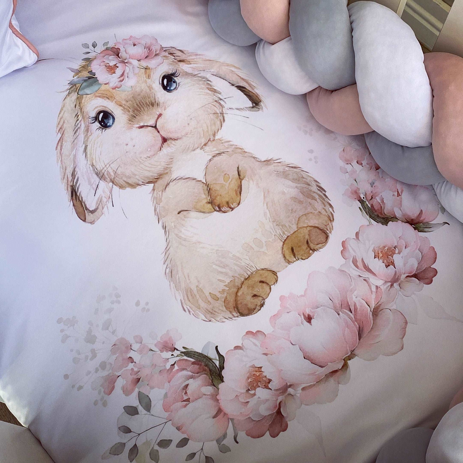 Cot Bedding - Grey Bunny Set 02