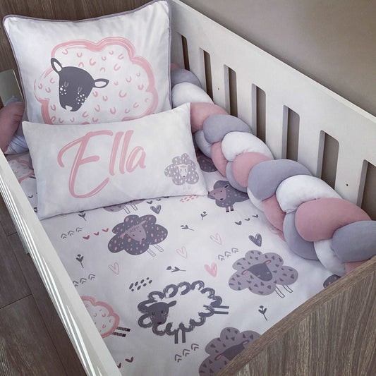Cot Bedding - Pink Sheep Set 01