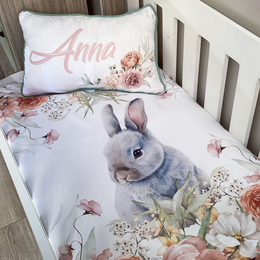 Cot Bedding - Flower Bunny Set 02