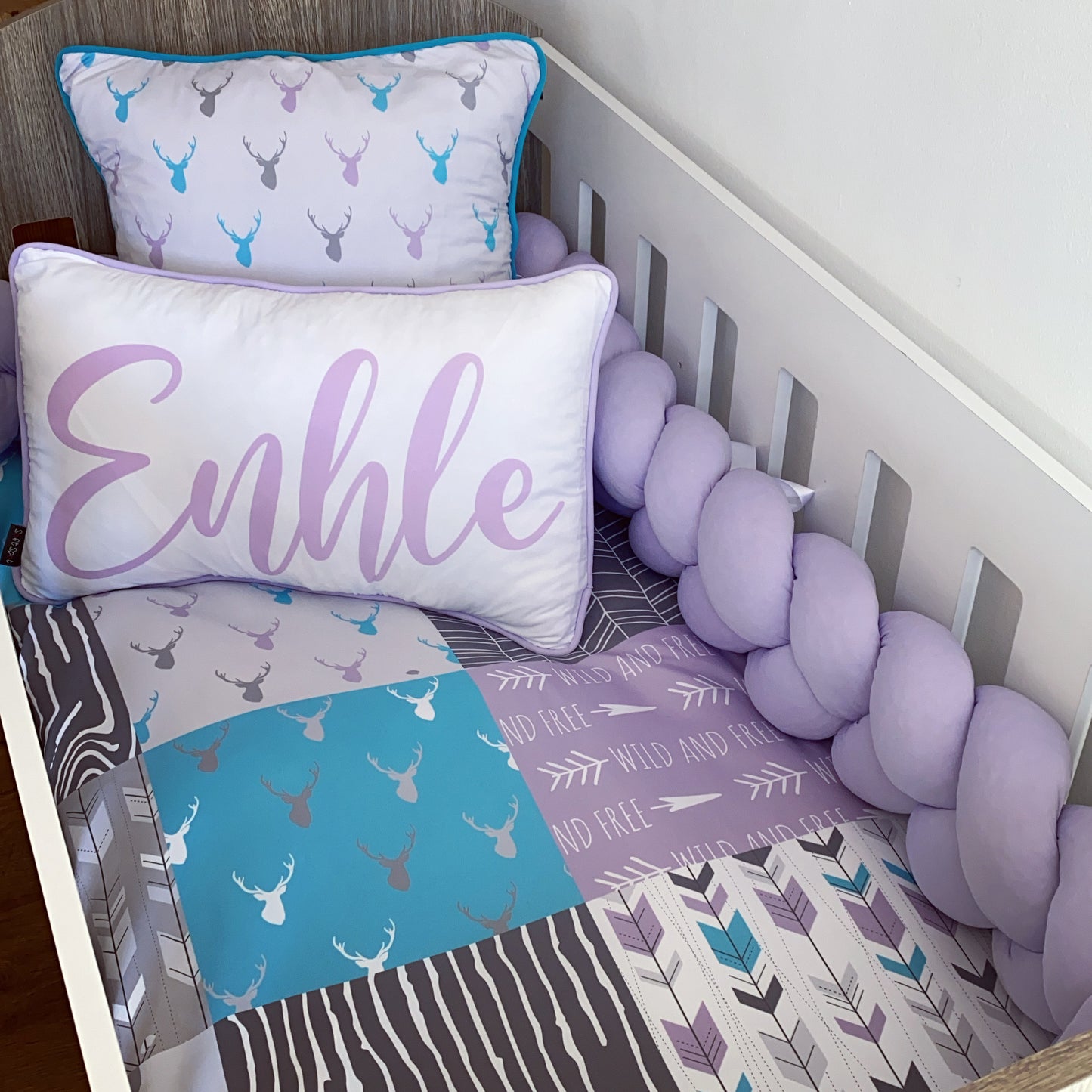 Cot Bedding - Purple Wild and Free Set 01